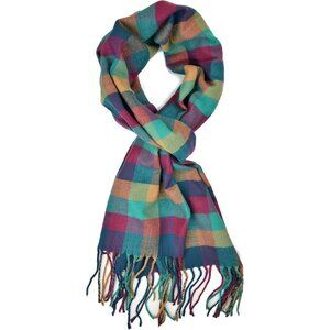 Men and Women Magenta-turquois Winter Scarf Cashmer Luxurious Soft Plum Feather